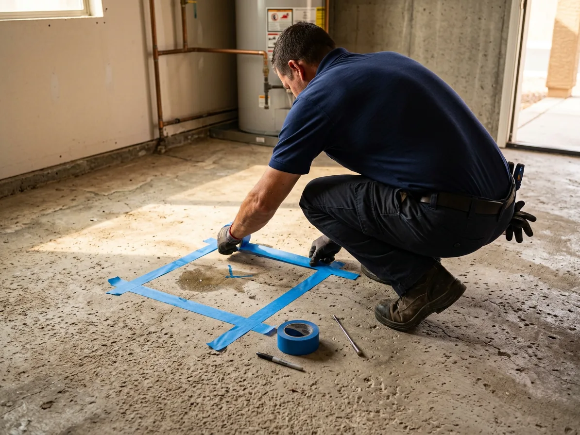 Slab leak location marking: leak detection & repair in the Las Vegas Valley by Kingdom Plumbing