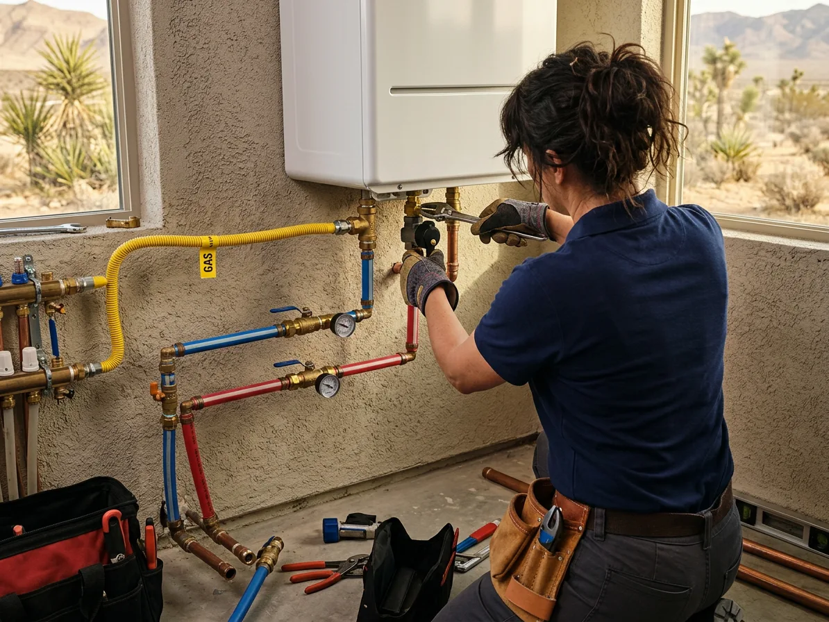 Gas and water connections: tankless water heaters in the Las Vegas Valley by Kingdom Plumbing