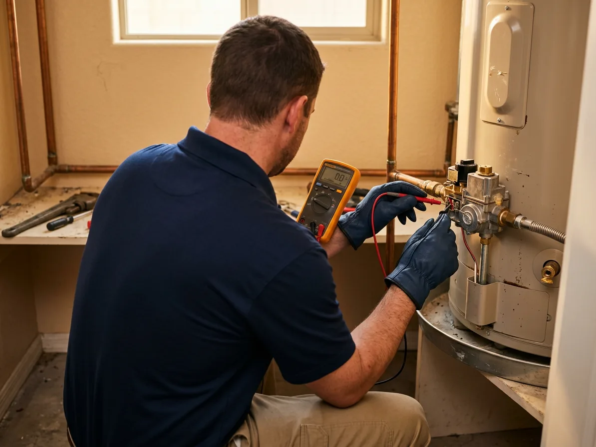 Thermostat and element testing: water heater repair in the Las Vegas Valley by Kingdom Plumbing