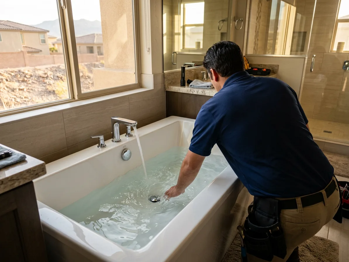 Drain flow testing: whole home plumbing inspection in the Las Vegas Valley by Kingdom Plumbing